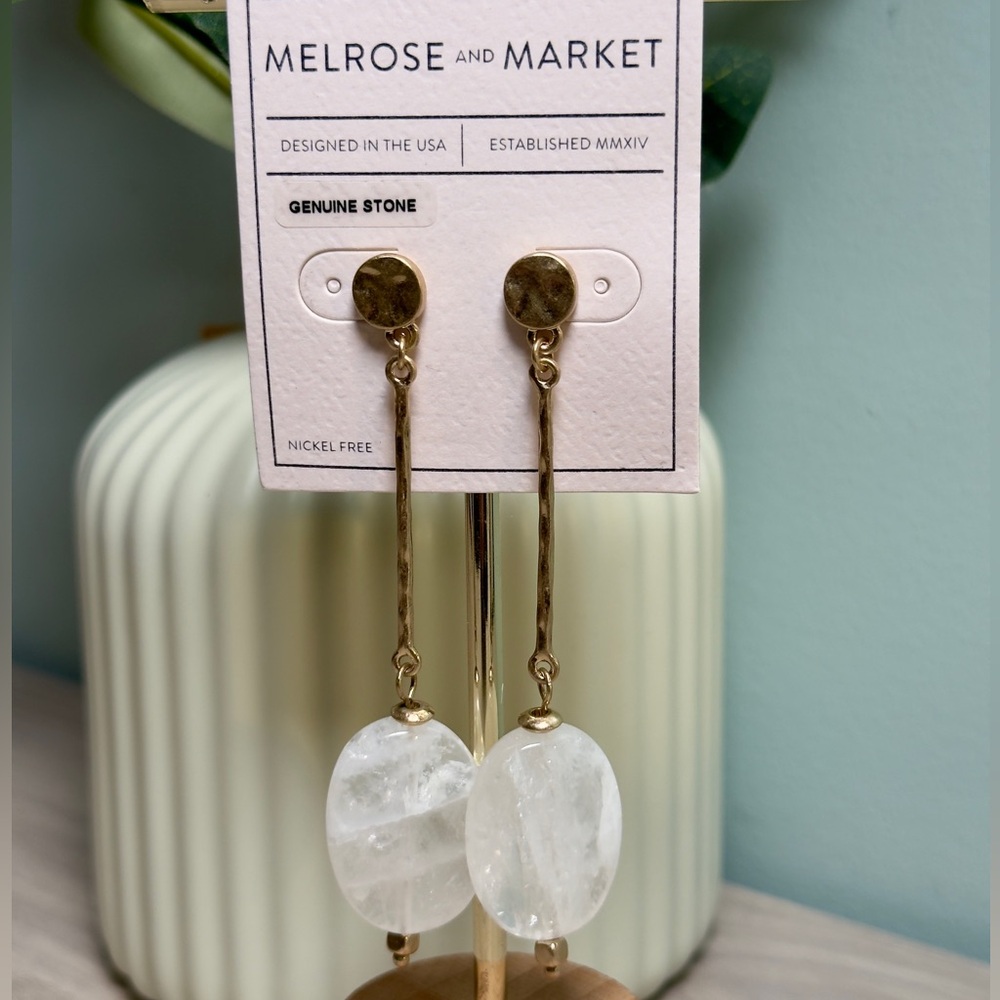 Melrose and Market Clear Quartz Drop Earrings